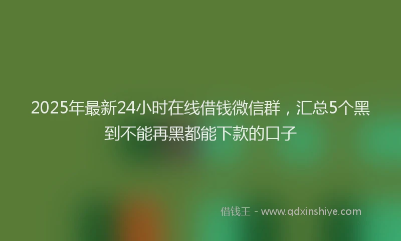 2025年最新24小时在线借钱微信群，汇总5个黑到不能再黑都能下款的口子