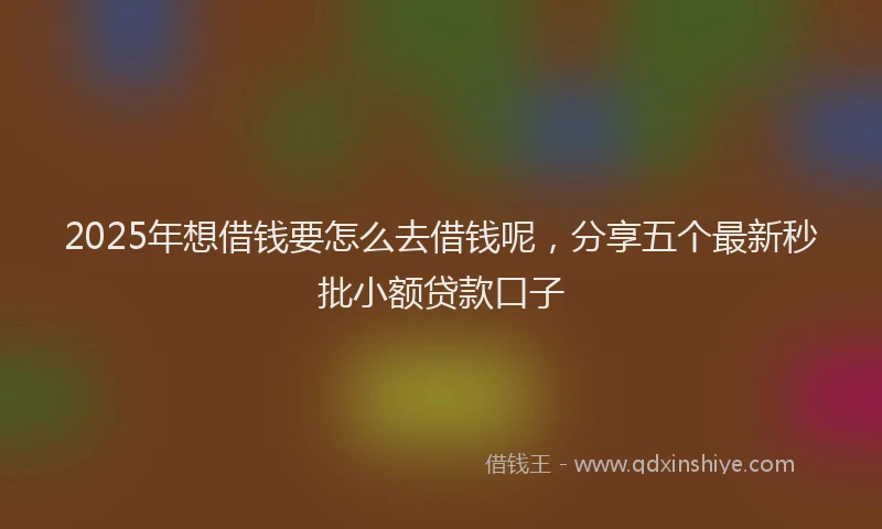 2025年想借钱要怎么去借钱呢，分享五个最新秒批小额贷款口子