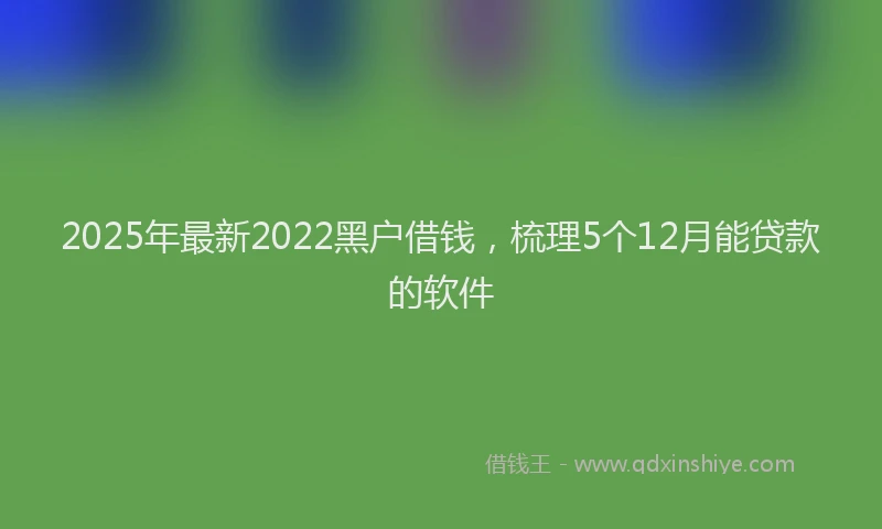 2025年最新2022黑户借钱，梳理5个12月能贷款的软件