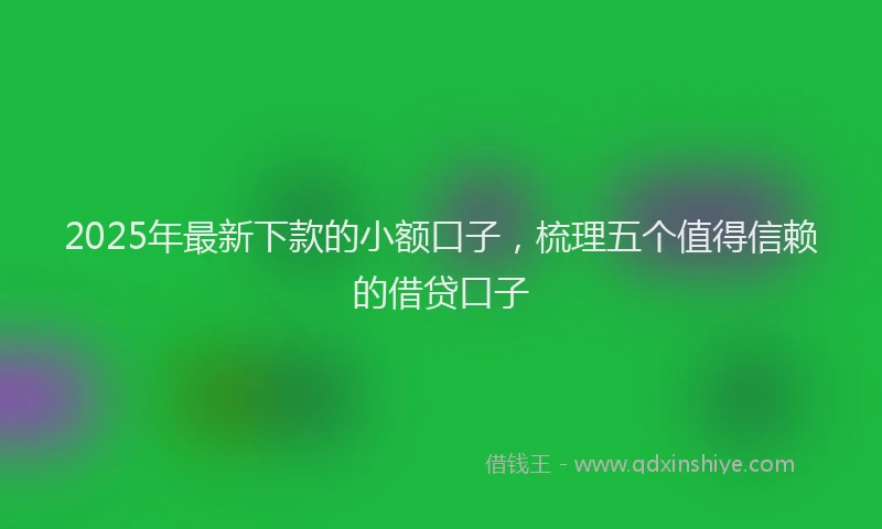 2025年最新下款的小额口子，梳理五个值得信赖的借贷口子