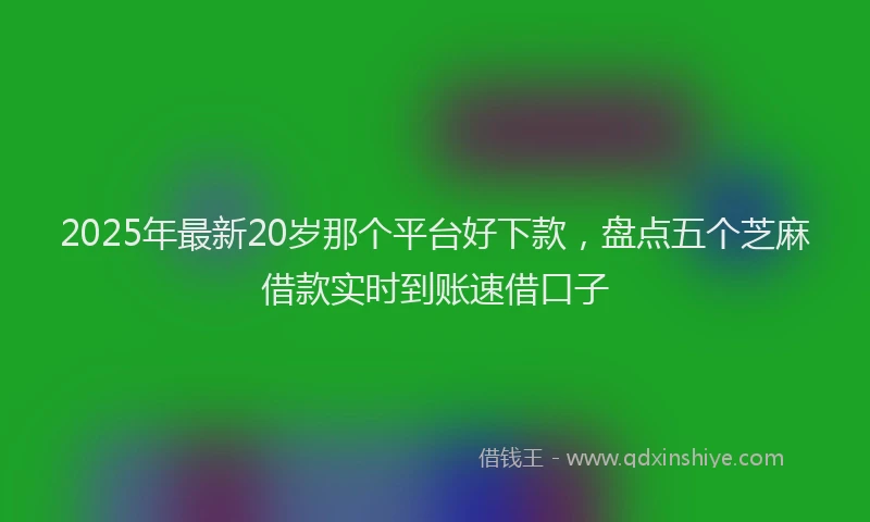 2025年最新20岁那个平台好下款，盘点五个芝麻借款实时到账速借口子