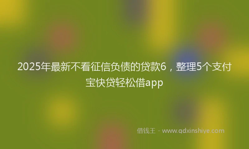 2025年最新不看征信负债的贷款6，整理5个支付宝快贷轻松借app