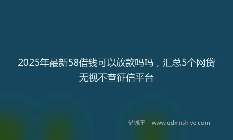 2025年最新58借钱可以放款吗吗，汇总5个网贷无视不查征信平台
