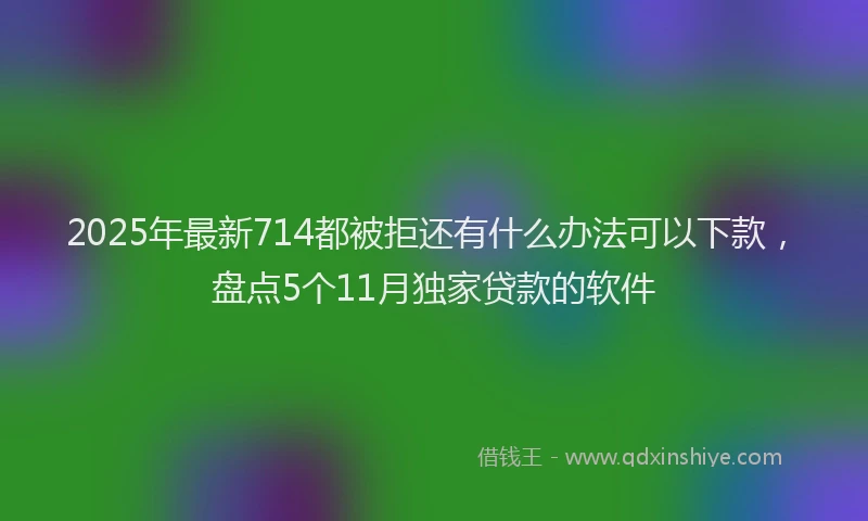2025年最新714都被拒还有什么办法可以下款，盘点5个11月独家贷款的软件
