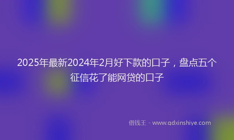 2025年最新2024年2月好下款的口子，盘点五个征信花了能网贷的口子