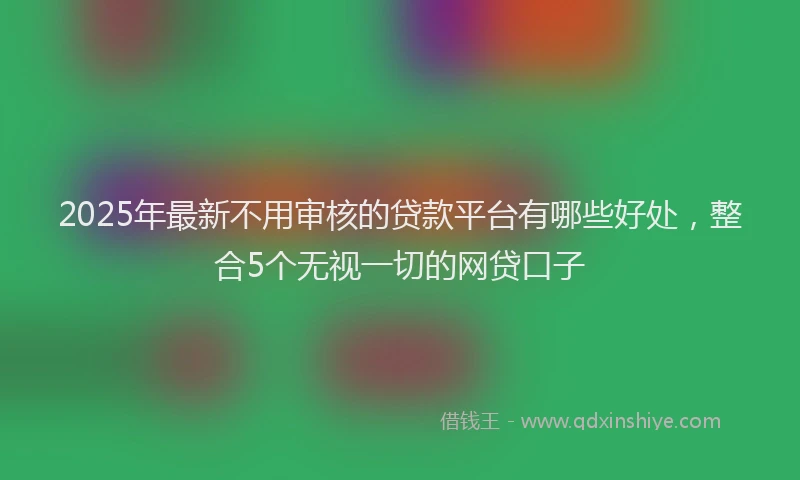 2025年最新不用审核的贷款平台有哪些好处，整合5个无视一切的网贷口子