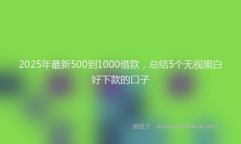 2025年最新500到1000借款，总结5个无视黑白好下款的口子