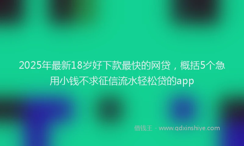 2025年最新18岁好下款最快的网贷，概括5个急用小钱不求征信流水轻松贷的app