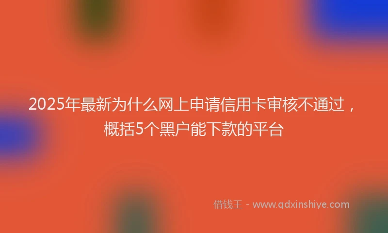 2025年最新为什么网上申请信用卡审核不通过，概括5个黑户能下款的平台