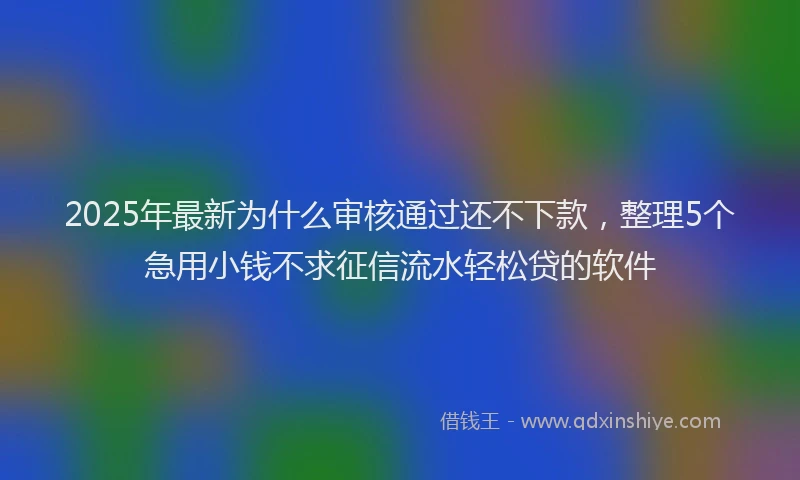 2025年最新为什么审核通过还不下款，整理5个急用小钱不求征信流水轻松贷的软件