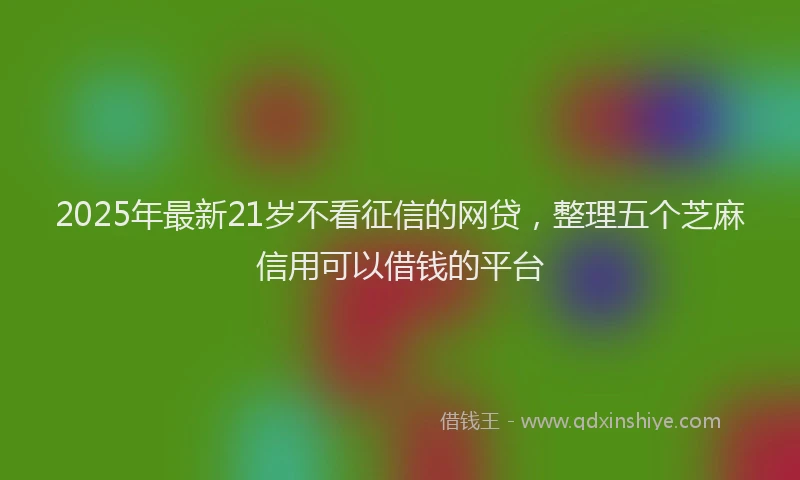 2025年最新21岁不看征信的网贷，整理五个芝麻信用可以借钱的平台