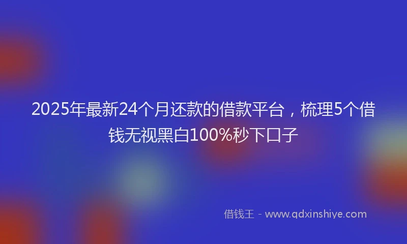 2025年最新24个月还款的借款平台，梳理5个借钱无视黑白100%秒下口子