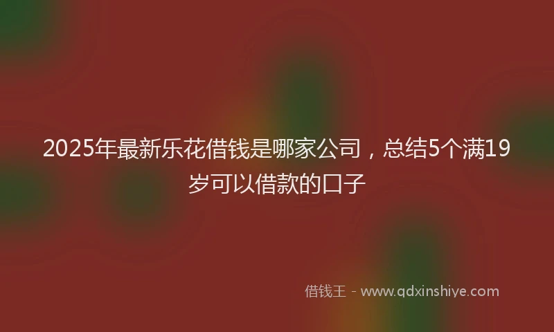 2025年最新乐花借钱是哪家公司，总结5个满19岁可以借款的口子