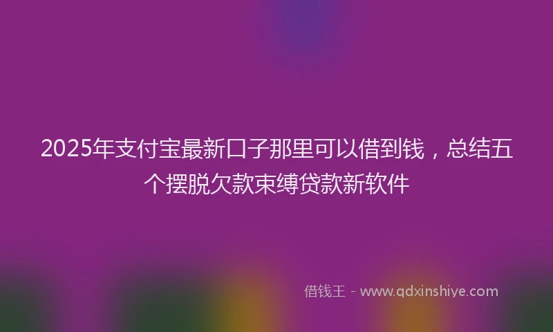 2025年支付宝最新口子那里可以借到钱，总结五个摆脱欠款束缚贷款新软件