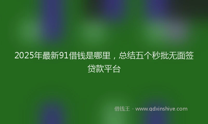 2025年最新91借钱是哪里，总结五个秒批无面签贷款平台