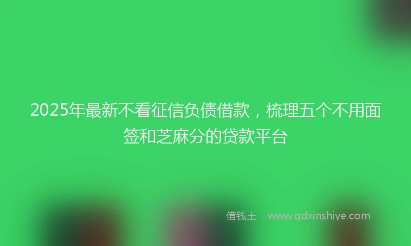 2025年最新不看征信负债借款，梳理五个不用面签和芝麻分的贷款平台