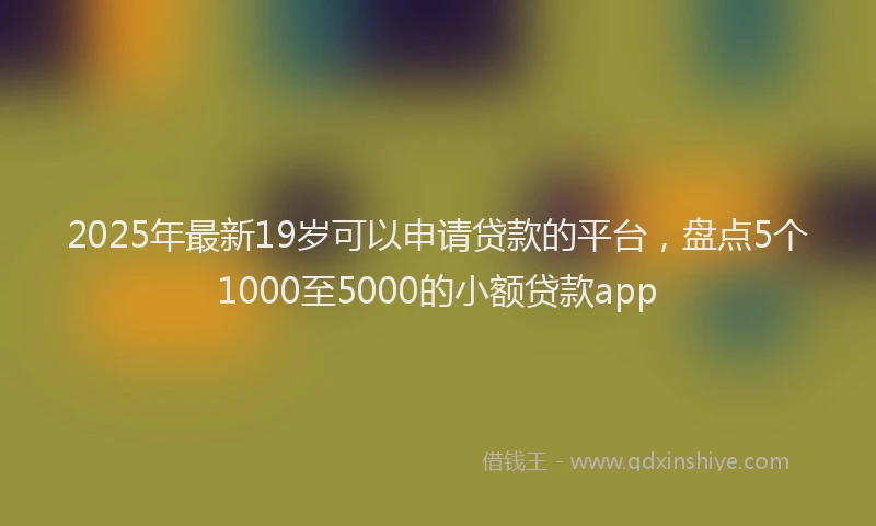 2025年最新19岁可以申请贷款的平台，盘点5个1000至5000的小额贷款app