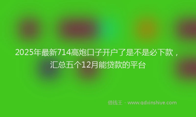 2025年最新714高炮口子开户了是不是必下款，汇总五个12月能贷款的平台