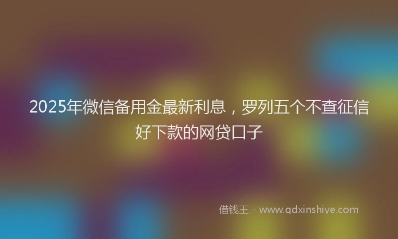 2025年微信备用金最新利息，罗列五个不查征信好下款的网贷口子
