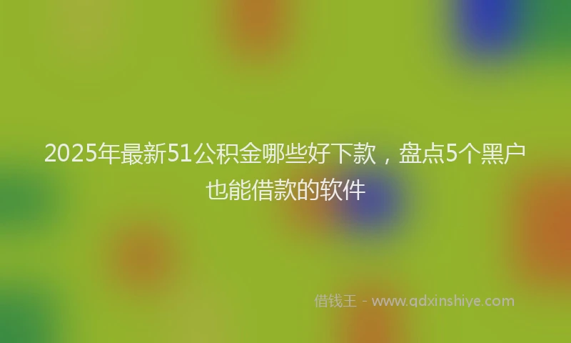 2025年最新51公积金哪些好下款，盘点5个黑户也能借款的软件