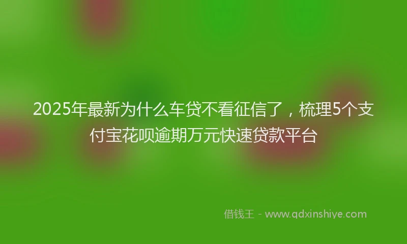 2025年最新为什么车贷不看征信了，梳理5个支付宝花呗逾期万元快速贷款平台