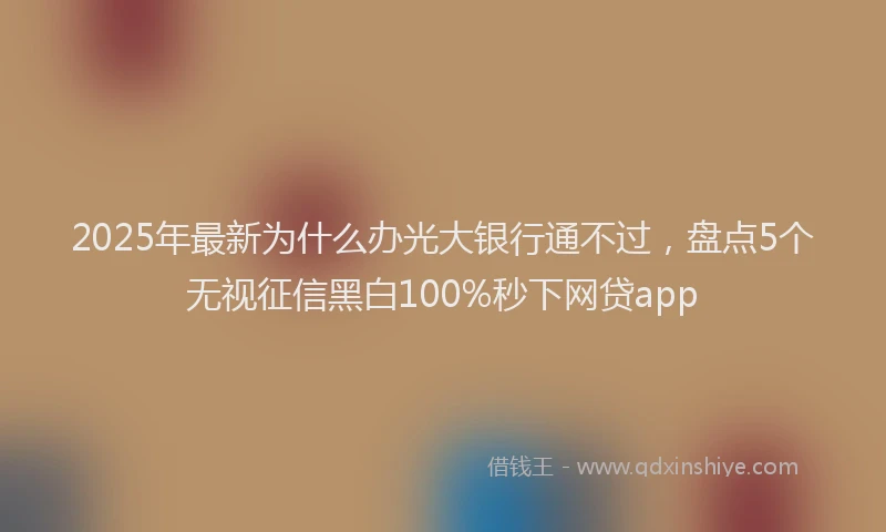 2025年最新为什么办光大银行通不过，盘点5个无视征信黑白100%秒下网贷app