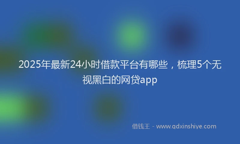2025年最新24小时借款平台有哪些，梳理5个无视黑白的网贷app