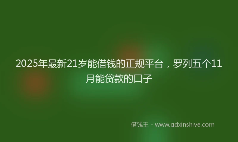 2025年最新21岁能借钱的正规平台，罗列五个11月能贷款的口子