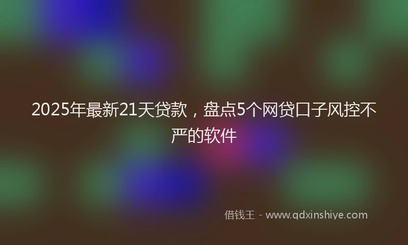 2025年最新21天贷款，盘点5个网贷口子风控不严的软件