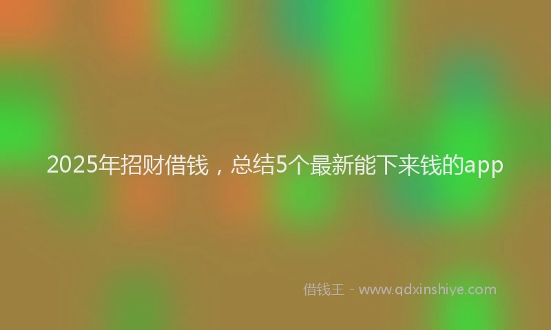 2025年招财借钱，总结5个最新能下来钱的app