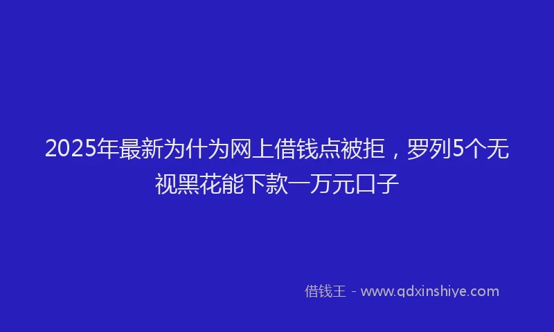 2025年最新为什为网上借钱点被拒，罗列5个无视黑花能下款一万元口子