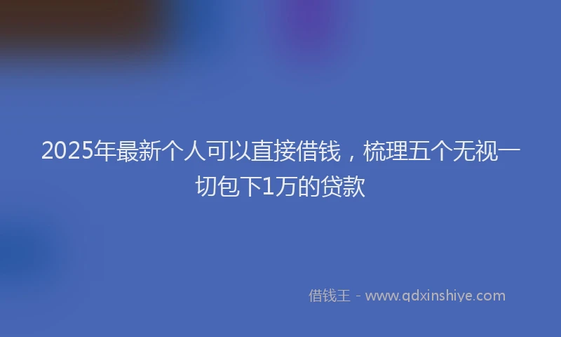 2025年最新个人可以直接借钱，梳理五个无视一切包下1万的贷款
