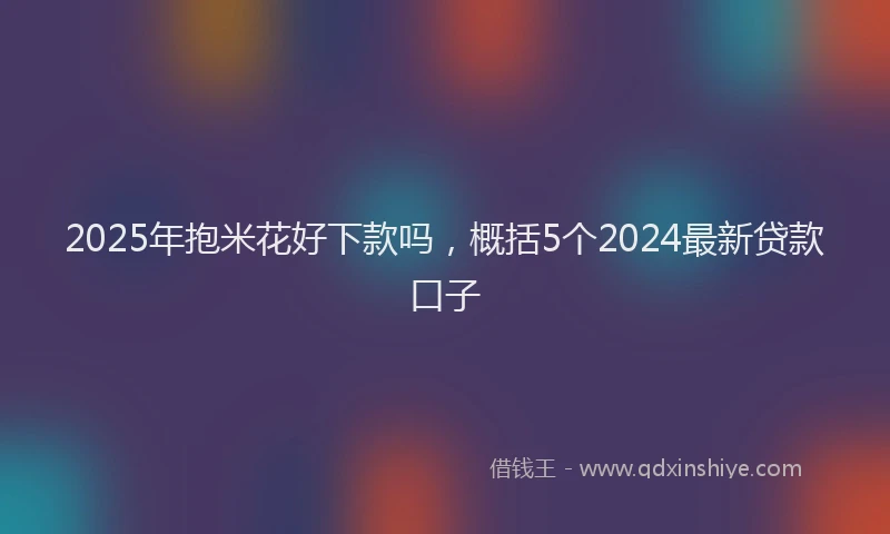 2025年抱米花好下款吗，概括5个2024最新贷款口子