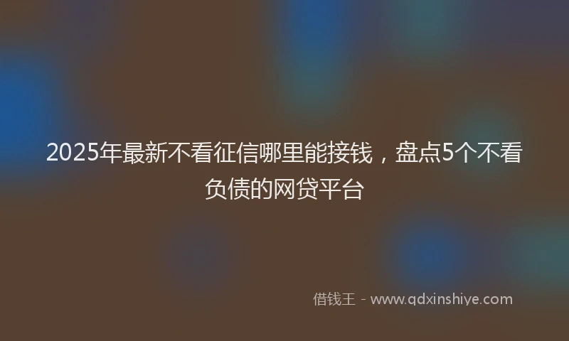 2025年最新不看征信哪里能接钱，盘点5个不看负债的网贷平台