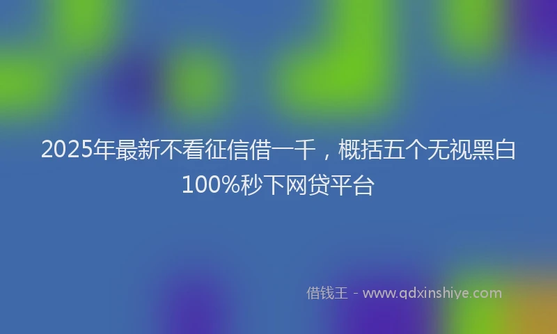 2025年最新不看征信借一千，概括五个无视黑白100%秒下网贷平台