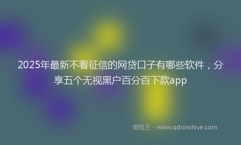 2025年最新不看征信的网贷口子有哪些软件，分享五个无视黑户百分百下款app