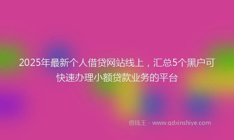 2025年最新个人借贷网站线上，汇总5个黑户可快速办理小额贷款业务的平台