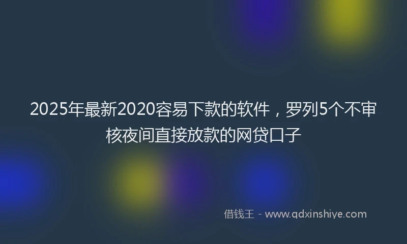 2025年最新2020容易下款的软件，罗列5个不审核夜间直接放款的网贷口子