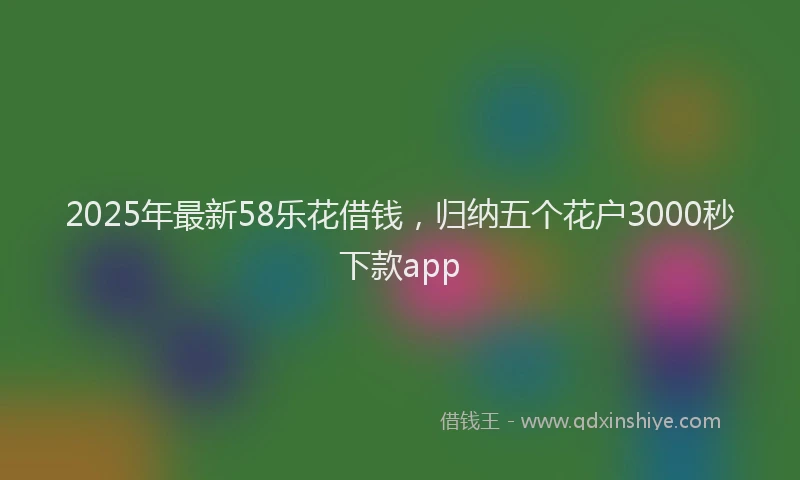 2025年最新58乐花借钱，归纳五个花户3000秒下款app