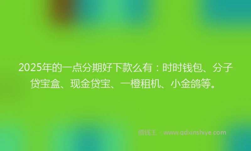 2025年的一点分期好下款么有：时时钱包、分子贷宝盒、现金贷宝、一橙租机、小金鸽等。