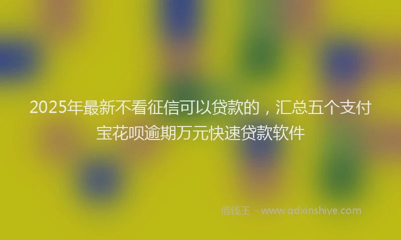2025年最新不看征信可以贷款的，汇总五个支付宝花呗逾期万元快速贷款软件