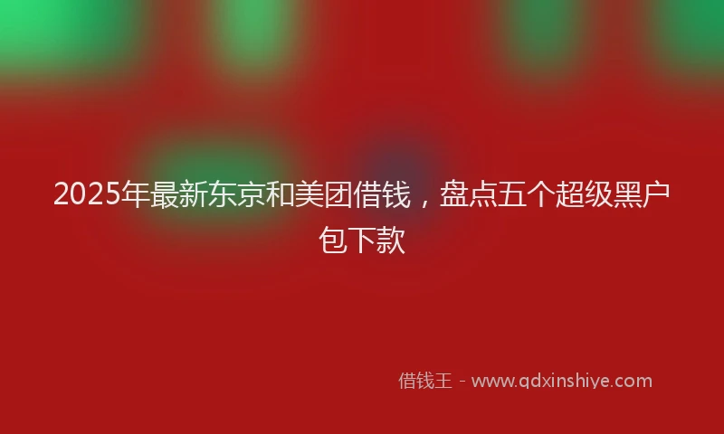 2025年最新东京和美团借钱，盘点五个超级黑户包下款
