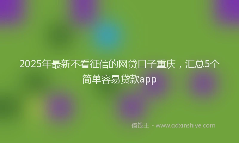 2025年最新不看征信的网贷口子重庆，汇总5个简单容易贷款app