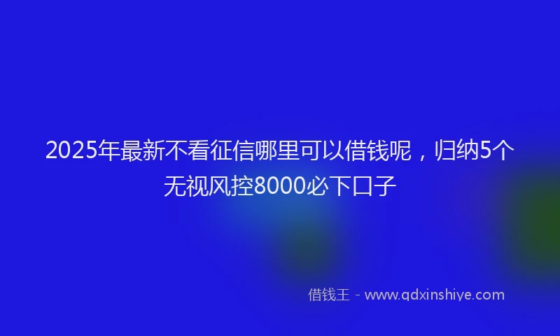 2025年最新不看征信哪里可以借钱呢，归纳5个无视风控8000必下口子