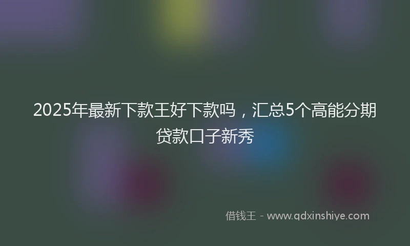 2025年最新下款王好下款吗，汇总5个高能分期贷款口子新秀