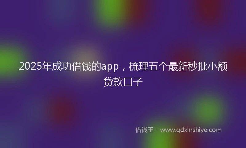 2025年成功借钱的app，梳理五个最新秒批小额贷款口子