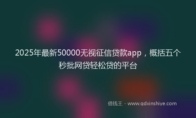 2025年最新50000无视征信贷款app，概括五个秒批网贷轻松贷的平台