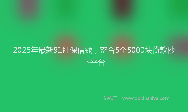 2025年最新91社保借钱，整合5个5000块贷款秒下平台