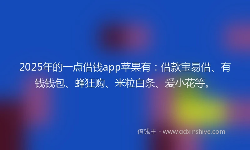 2025年的一点借钱app苹果有：借款宝易借、有钱钱包、蜂狂购、米粒白条、爱小花等。