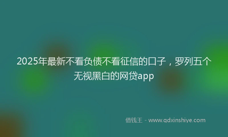 2025年最新不看负债不看征信的口子，罗列五个无视黑白的网贷app